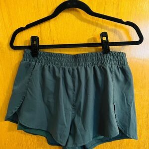 girlfriend collective Emerald Green Athletic Shorts with Elastic Waist